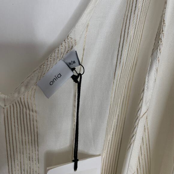 Onia Grace Sleeveless Striped Cotton Wrap Maxi Dress Medium - Picture 5 of 14